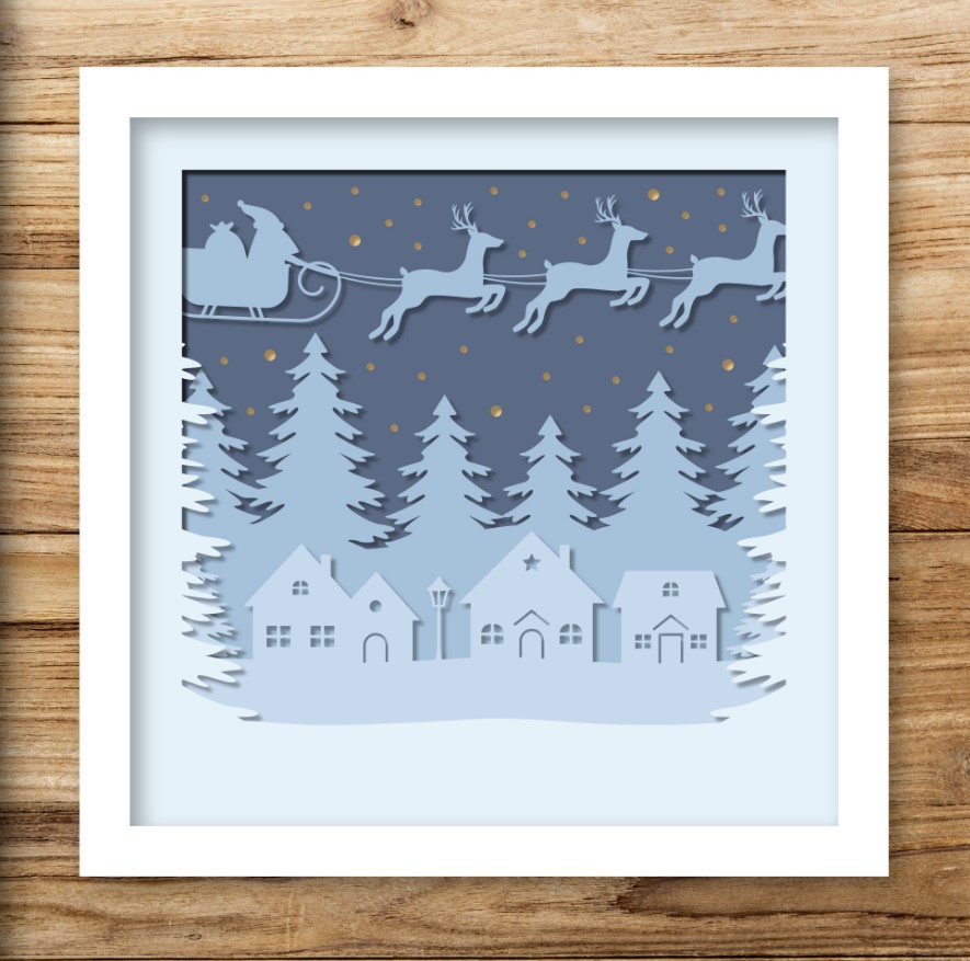 Winter scene shadow box